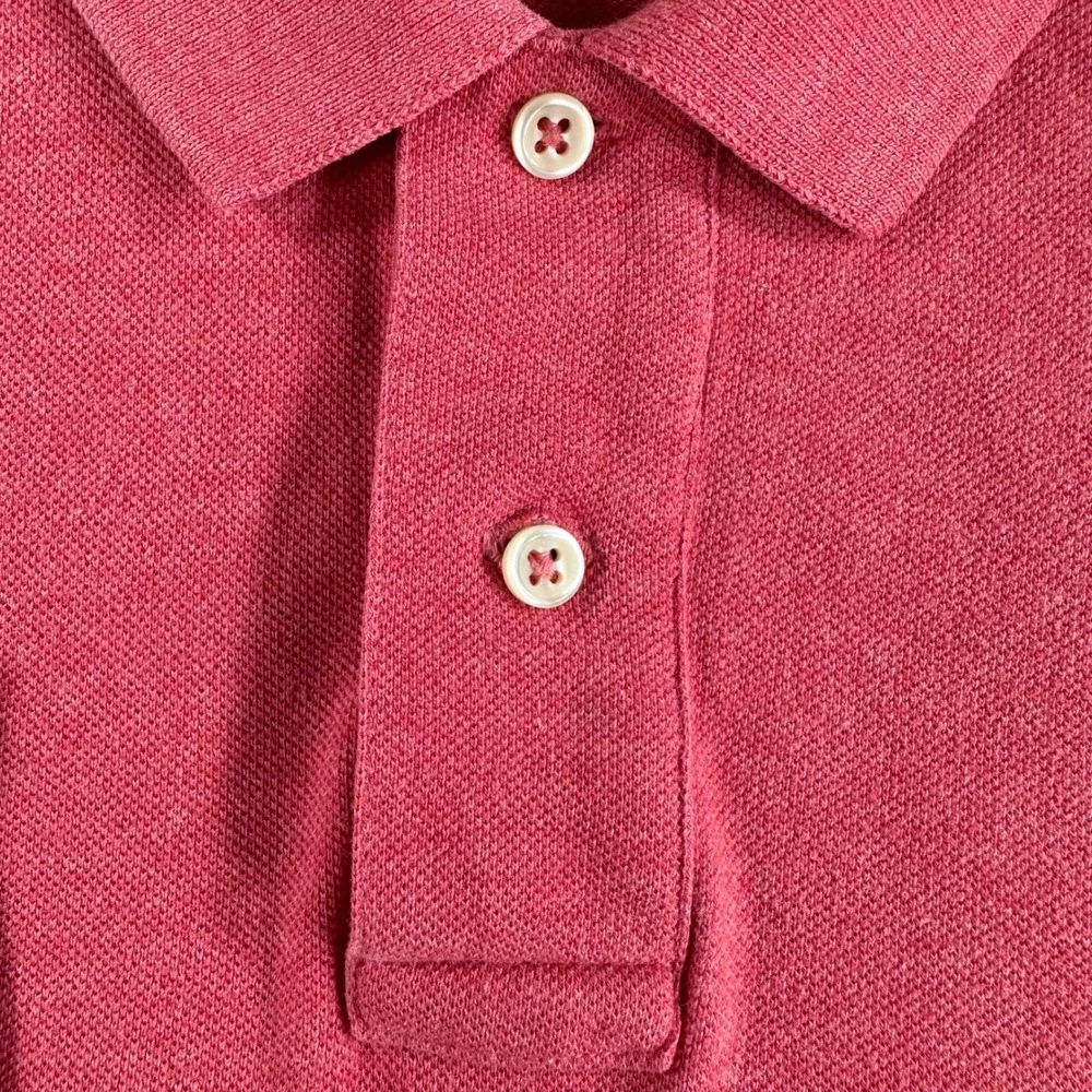 Polo Ralph Lauren Polo Shirt Mens LG Large‎ Pink Long Sleeve Classic Fit Pique